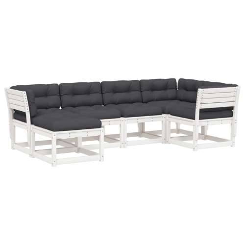 Vrtna garnitura - 5-dijelni set vrtnih sofa s jastucima bijeli masivna borovina Bijela Ne 6 Cijena