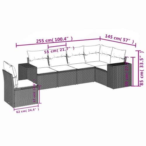 Vrtna garnitura - 6-dijelni set vrtnih sofa od poliratana s jastucima sivi - Siva Bez stola 1 Cijena