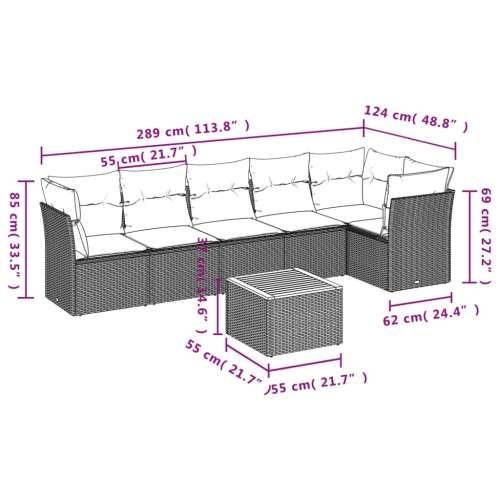 Vrtna garnitura - 7-dijelni set vrtnih sofa od poliratana s jastucima crni - Crna stol + 3x kutna + 3x srednja 1 Cijena