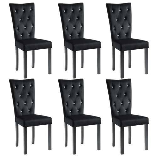 Blagovaonske stolice od baršuna 6 kom crne Cijena