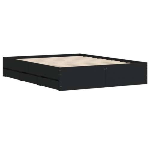 Okvir kreveta s ladicama crni 150 x 200 cm konstruirano drvo - Crna 150 x 200 cm Cijena