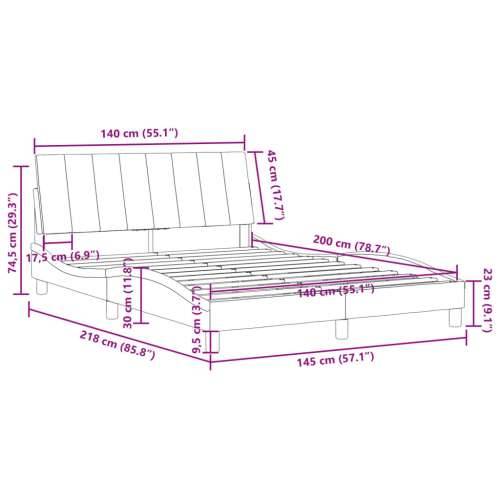 Okvir za krevet bez madraca crni 140x200 cm baršunasti - Crna 140 x 200 cm Cijena