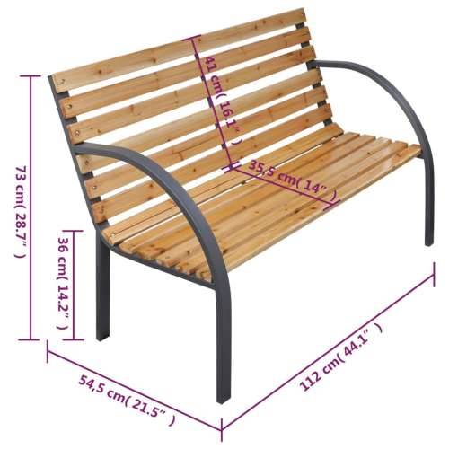 Vrtna klupa 112 cm od masivne jelovine - Smeđa 112 cm 1 Cijena