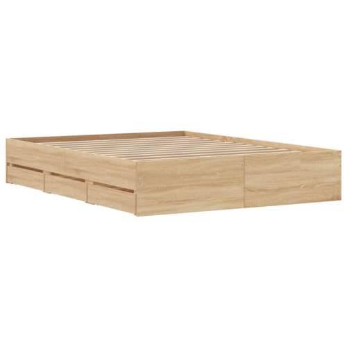 Okvir kreveta s ladicama boja hrasta sonome 150 x 200 cm drveni - sonoma hrast 150 x 200 cm Cijena