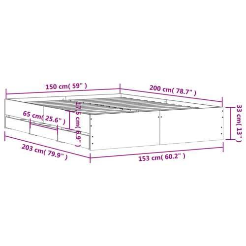 Okvir kreveta s ladicama boja hrasta sonome 150 x 200 cm drveni - sonoma hrast 150 x 200 cm Cijena