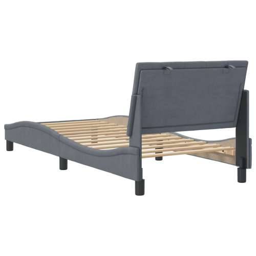 Okvir za krevet bez madraca tamnosivi 90x190 cm baršunasti - Tamno siva 90 x 190 cm Cijena