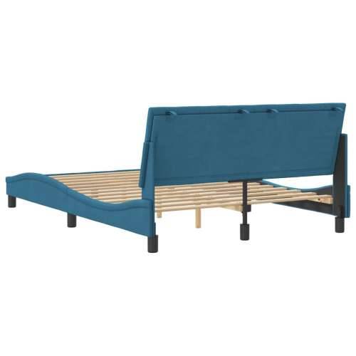 Okvir za krevet s uzglavljem plavi 120 x 200 cm baršunasti - Plava 120 x 200 cm Cijena