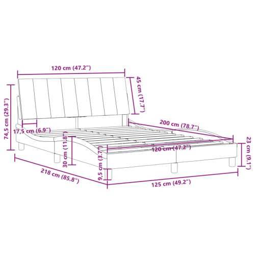 Okvir za krevet s uzglavljem plavi 120 x 200 cm baršunasti - Plava 120 x 200 cm Cijena