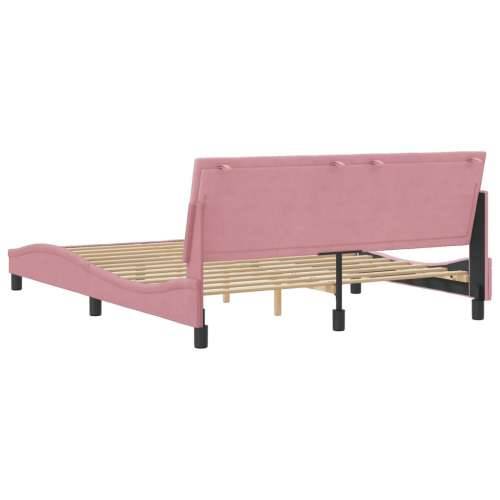 Okvir za krevet s uzglavljem ružičasti 160x200 cm baršunasti - Ružičasta 160 x 200 cm Cijena
