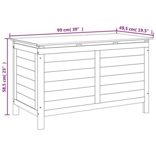 Vrtna kutija za pohranu 99 x 49,5 x 58,5 cm od masivne jelovine - Prirodna 100 x 50 x 58 cm Cijena