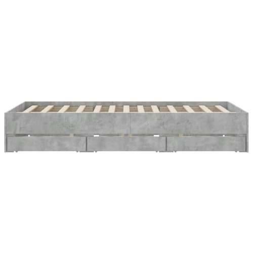 Okvir kreveta s ladicama siva boja betona 150 x 200 cm drveni - Beton siva 150 x 200 cm Cijena