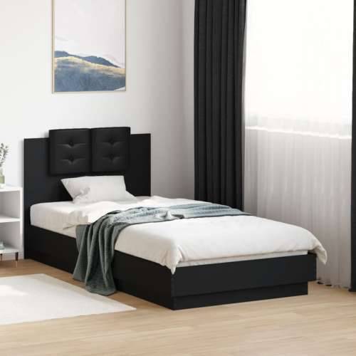 Okvir za krevet s uzglavljem i LED svjetlima crni 75x190 cm - Crna 75 x 190 cm Cijena