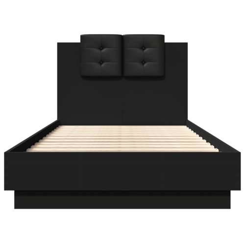 Okvir za krevet s uzglavljem i LED svjetlima crni 75x190 cm - Crna 75 x 190 cm Cijena