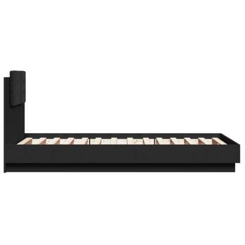 Okvir za krevet s uzglavljem i LED svjetlima crni 75x190 cm - Crna 75 x 190 cm Cijena