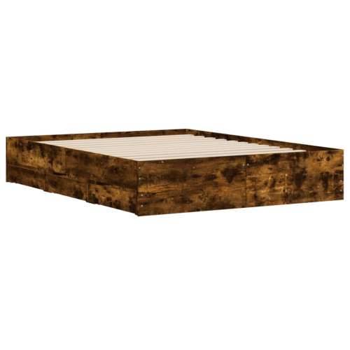 Okvir kreveta s ladicama boja hrasta 150x200 cm drveni - Dimljeni hrast 150 x 200 cm Cijena