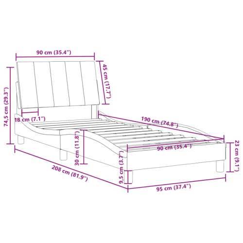 Okvir za krevet bez madraca svjetlosivi 90x190 cmbaršunasti - Svjetlosiva 90 x 190 cm Cijena