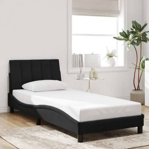Okvir za krevet s uzglavljem crni 90x200 cm baršunasti - Crna 90 x 200 cm Cijena