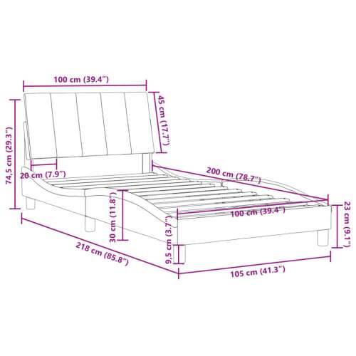 Okvir kreveta bez madraca svjetlosivi 100x200 cm baršunasti Svjetlosiva 100 x 200 cm Cijena