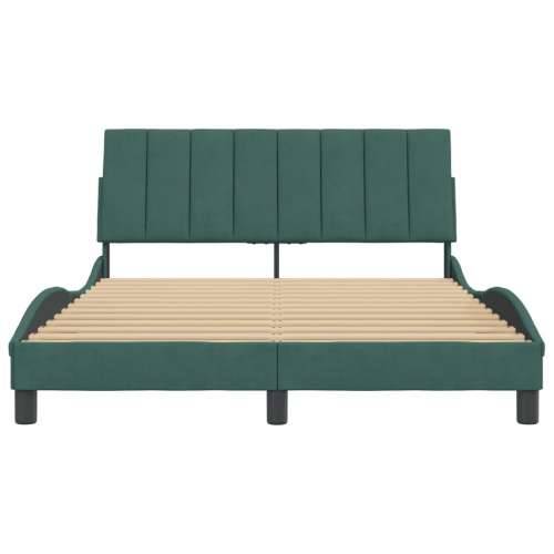 Okvir za krevet bez madraca tamnozeleni 140x190 cm baršunasti - Tamnozelena 140 x 190 cm Cijena