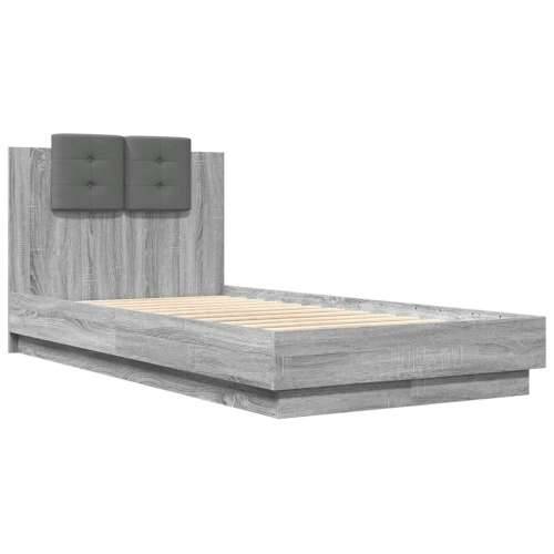 Okvir za krevet s uzglavljem siva boja hrasta 90x190 cm drveni - Sivi hrast sonoma 90 x 190 cm Cijena