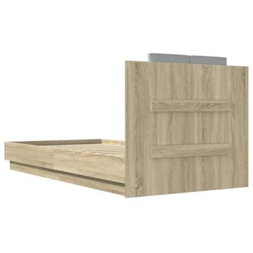 Okvir za krevet s uzglavljem i LED svjetlima boja hrasta sonome - sonoma hrast 75 x 190 cm Cijena
