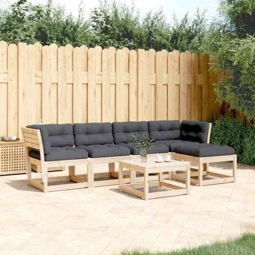 Vrtna garnitura - 5-dijelni set vrtnih sofa od masivne borovine s jastucima - Prirodna boja bora 1 Cijena