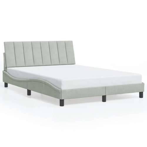 Okvir za krevet bez madraca svjetlosivi 140 x 190 cm baršunasti - Svjetlosiva 140 x 190 cm Cijena