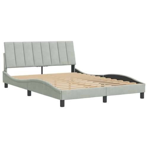 Okvir za krevet bez madraca svjetlosivi 140 x 190 cm baršunasti - Svjetlosiva 140 x 190 cm Cijena
