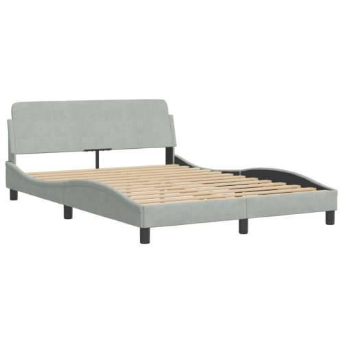 Okvir za krevet bez madraca svjetlosivi 140 x 190 cm baršunasti - Svjetlosiva 140 x 190 cm Cijena