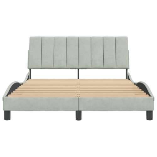 Okvir za krevet bez madraca svjetlosivi 140 x 190 cm baršunasti - Svjetlosiva 140 x 190 cm Cijena