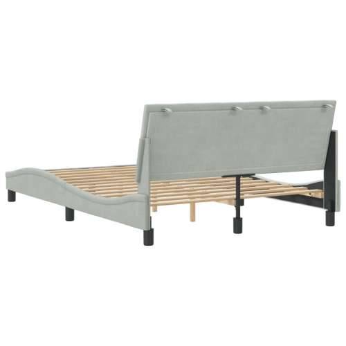 Okvir za krevet bez madraca svjetlosivi 140 x 190 cm baršunasti - Svjetlosiva 140 x 190 cm Cijena