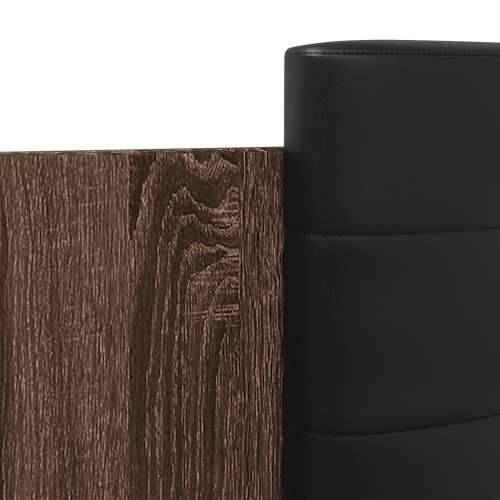 Okvir kreveta s uzglavljem LED boja smeđeg hrasta 135 x 190 cm - Smeđi hrast 135 x 190 cm Cijena