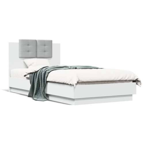 Okvir za krevet s uzglavljem i LED svjetlima bijeli 75x190 cm - Bijela 75 x 190 cm Cijena