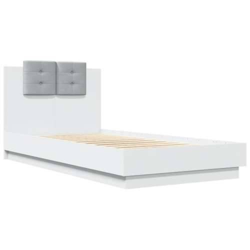 Okvir za krevet s uzglavljem i LED svjetlima bijeli 75x190 cm - Bijela 75 x 190 cm Cijena