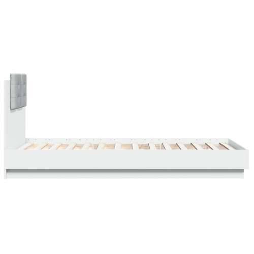 Okvir za krevet s uzglavljem i LED svjetlima bijeli 75x190 cm - Bijela 75 x 190 cm Cijena