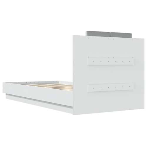 Okvir za krevet s uzglavljem i LED svjetlima bijeli 75x190 cm - Bijela 75 x 190 cm Cijena