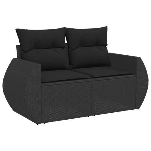 Vrtna garnitura - 9-dijelni set vrtnih sofa s jastucima crni od poliratana - Crna 1 Cijena