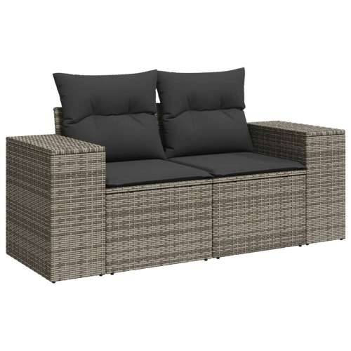 Vrtna garnitura - 11-dijelni set vrtnih sofa od poliratana s jastucima sivi - Siva 1 Cijena