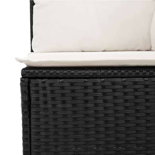 Vrtna garnitura - 6-dijelni set vrtnih sofa s jastucima crni od poliratana - Crna i krem 1 2x middle + table + 1x corner Cijena