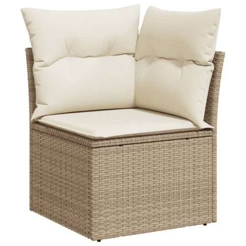 Vrtna garnitura - 6-dijelni set vrtnih sofa s jastucima bež od poliratana - Bež 1 2x middle + table + 1x corner Cijena