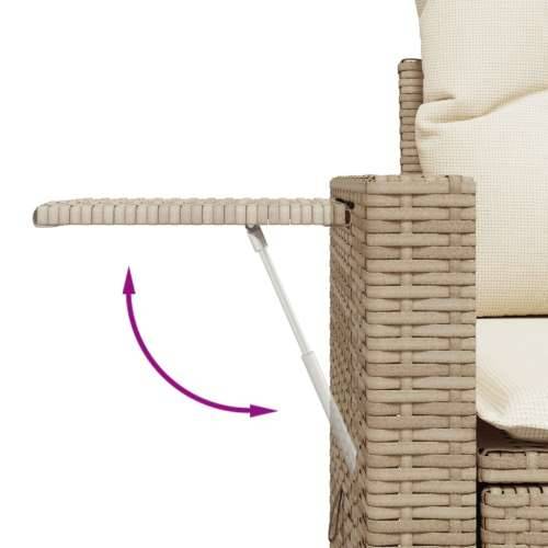 Vrtna garnitura - 6-dijelni set vrtnih sofa s jastucima bež od poliratana - Bež 1 2x middle + table + 1x corner Cijena