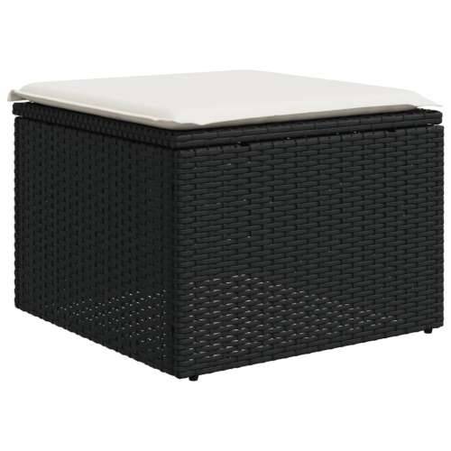 Vrtna garnitura - 10-dijelni set vrtnih sofa s jastucima crni od poliratana - Crna i krem 1 5x srednja + stol + 2x kutna Cijena