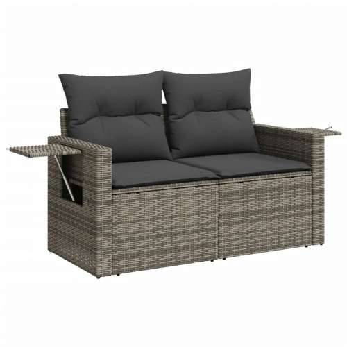 Vrtna garnitura - 11-dijelni set vrtnih sofa od poliratana s jastucima sivi - Siva 1 Cijena