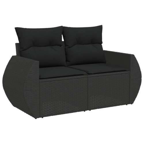 Vrtna garnitura - 6-dijelni set vrtnih sofa s jastucima crni od poliratana - Crna kutna + stol + 2x srednja 1 Cijena