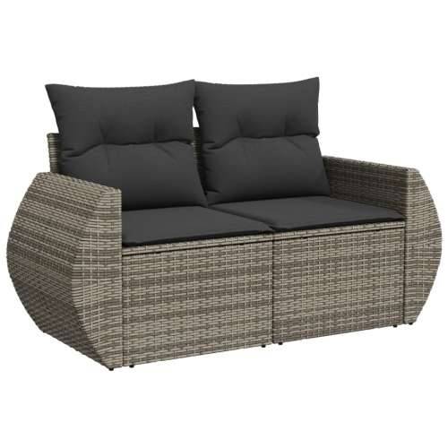 Vrtna garnitura - 8-dijelni set vrtnih sofa od poliratana s jastucima sivi - Siva stol + 3x srednja + kutna 1 Cijena