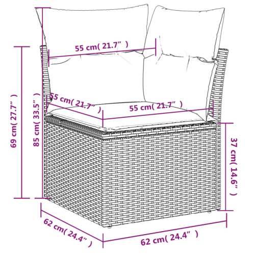 Vrtna garnitura - 10-dijelni set vrtnih sofa s jastucima bež od poliratana - Bež stol + 2x kutna + 5x srednja 1 Cijena
