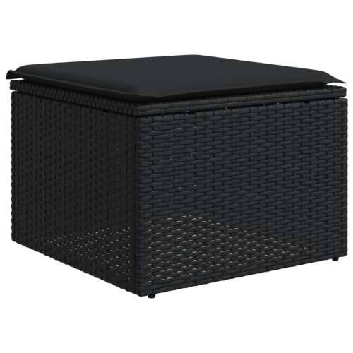 Vrtna garnitura - 6-dijelni set vrtnih sofa s jastucima crni od poliratana - Crna Sa stolom 1 Cijena