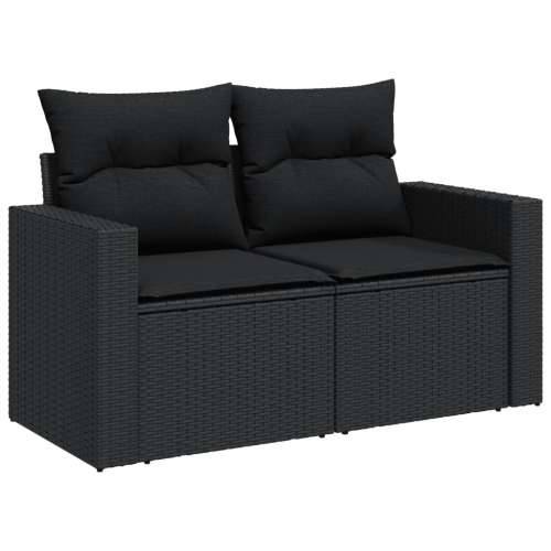 Vrtna garnitura - 10-dijelni set vrtnih sofa s jastucima crni od poliratana - Crna Bez stola 1 Cijena