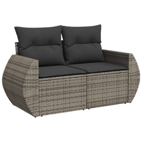 Vrtna garnitura - 2-dijelni set vrtnih sofa od poliratana s jastucima sivi Siva Sa stolom 1 Cijena