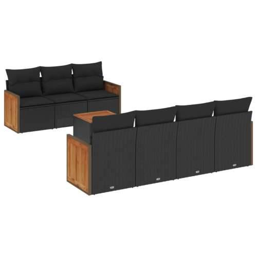 Vrtna garnitura - 9-dijelni set vrtnih sofa od poliratana s jastucima crni Crna 1 Cijena